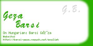 geza barsi business card